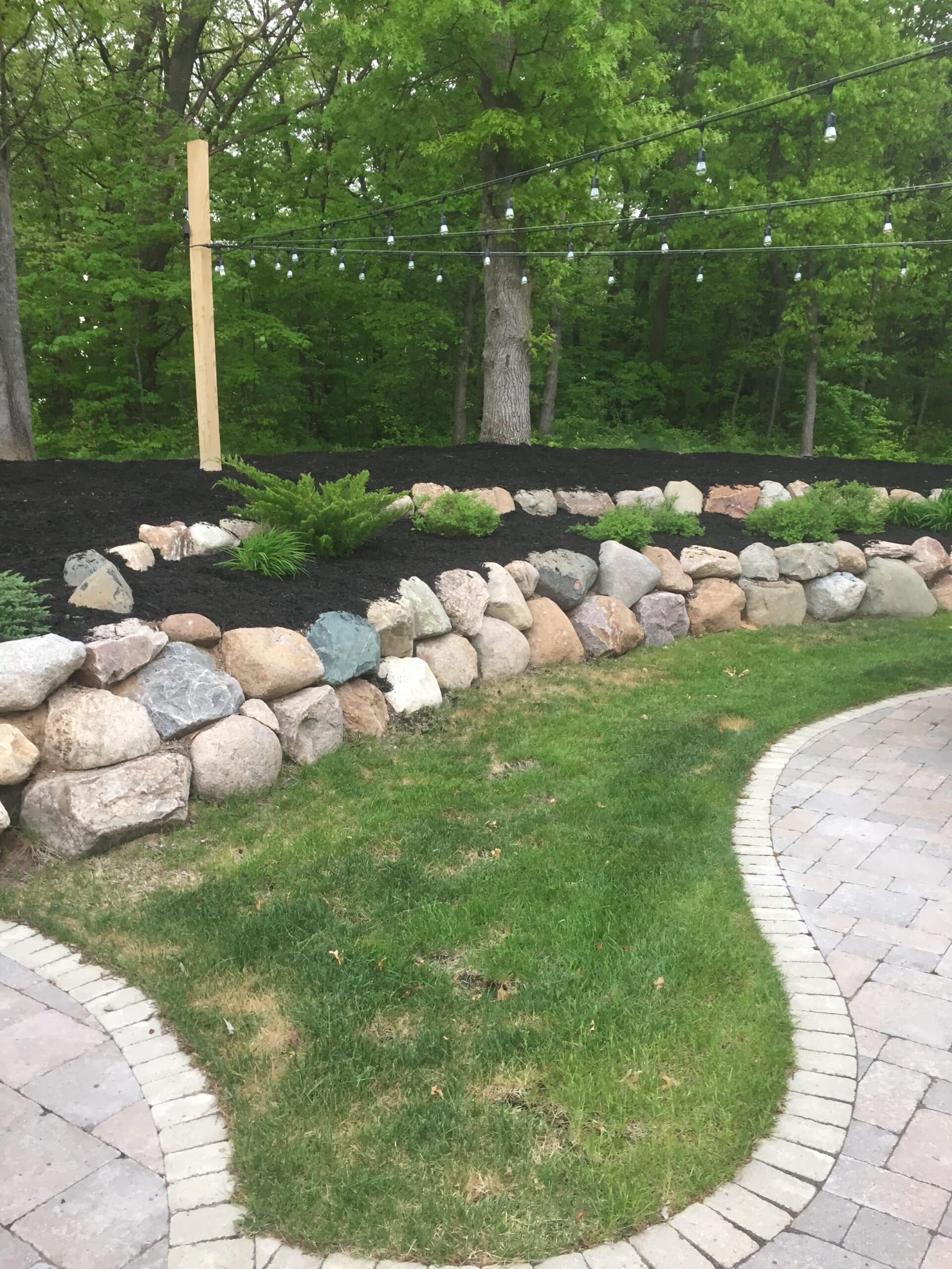 Finished rock garden post landscaping