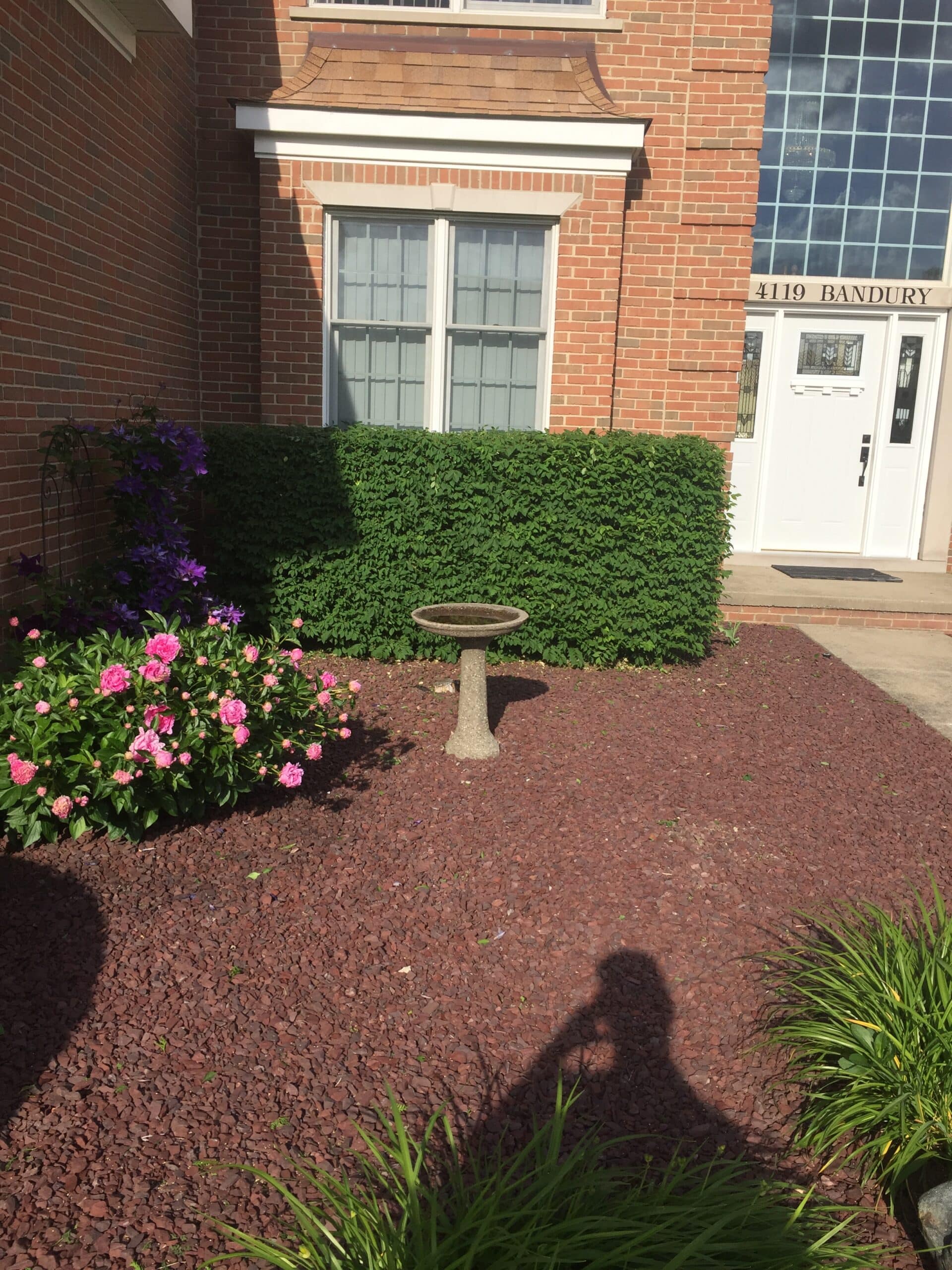 Finalized designed front patio rock garden